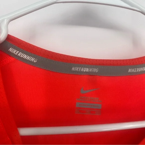 Nike Neon Orange/ Red Dri-Fit Long Sleeve Running Longsleeve Shirt - Picture 2 of 5